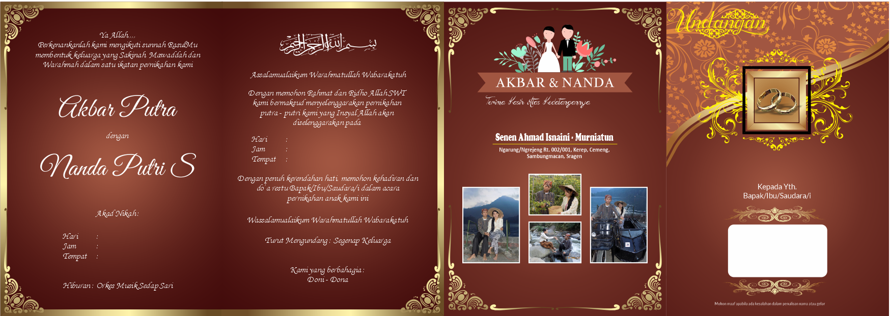 download desain undangan pernikahan islami cdr